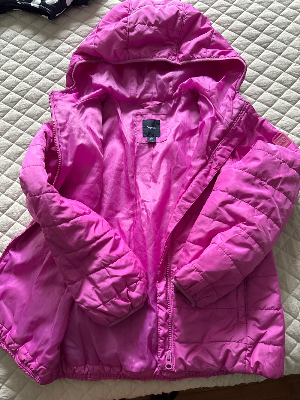 GAP Bright Pink Hooded Puffer Jacket